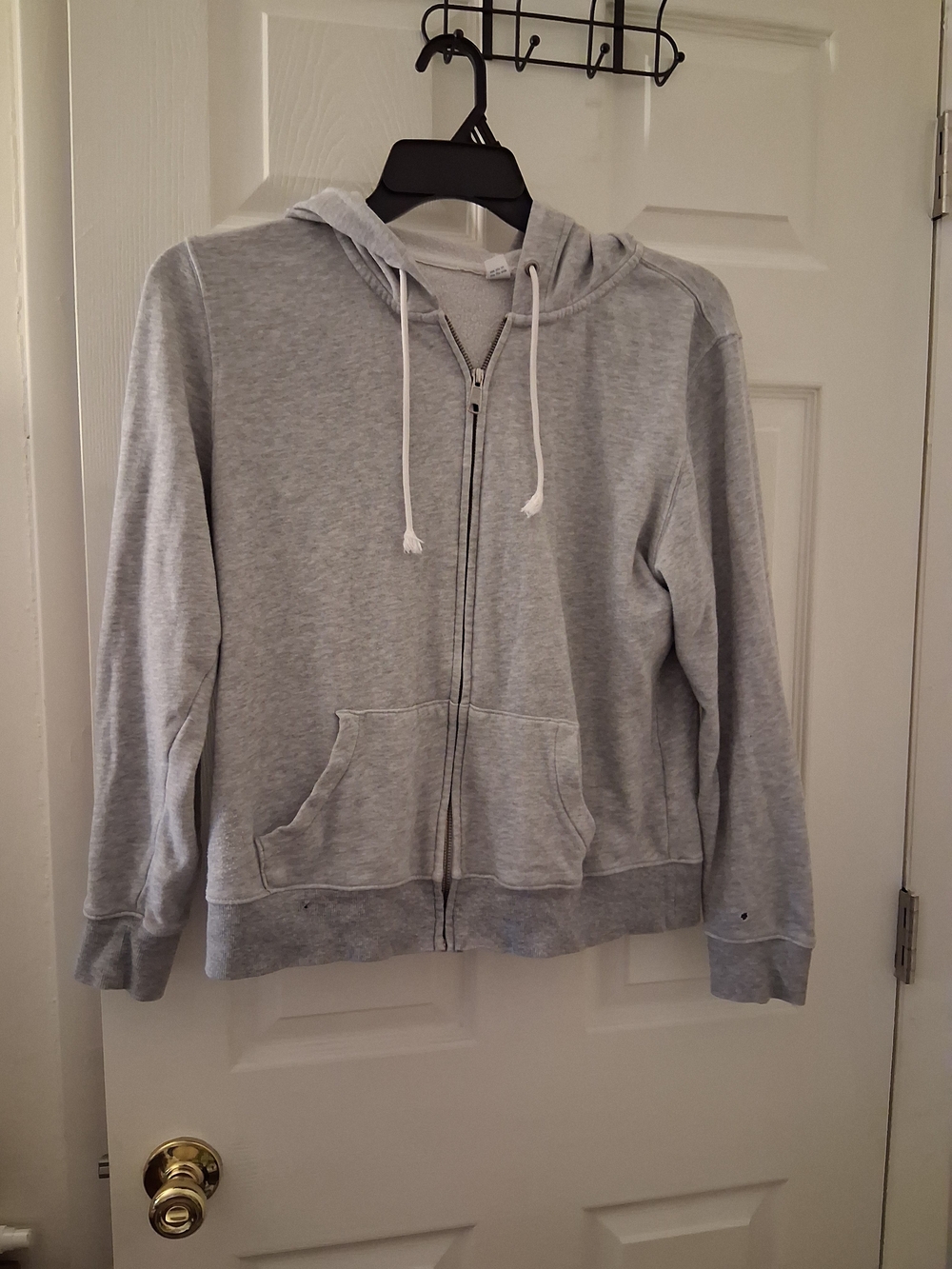 Old Navy Light Gray Zip Hoodie with Metal Zipper